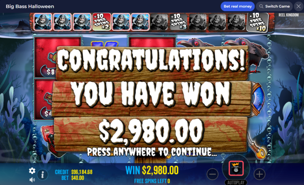 Big Bass Halloween Big Win