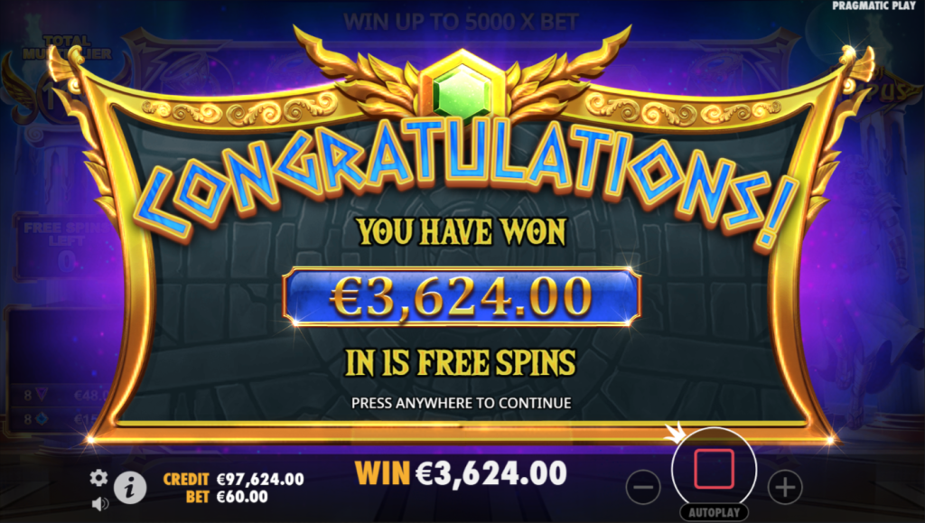 Gates of Olympus Pragmatic Play Big Win