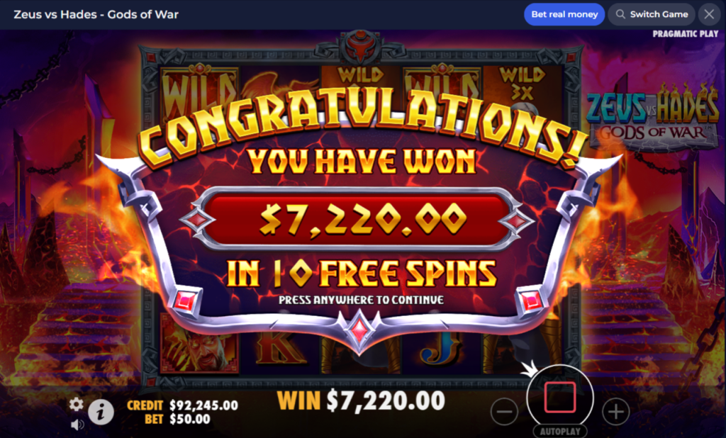 Zeus vs Hades Gods of War Big Win