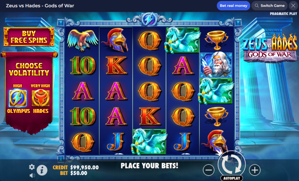 Zeus vs Hades Gods of War by Pragmatic Play