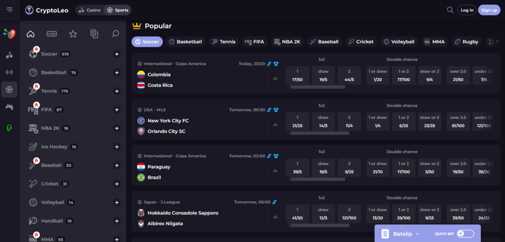 CryptoLeo Sports betting