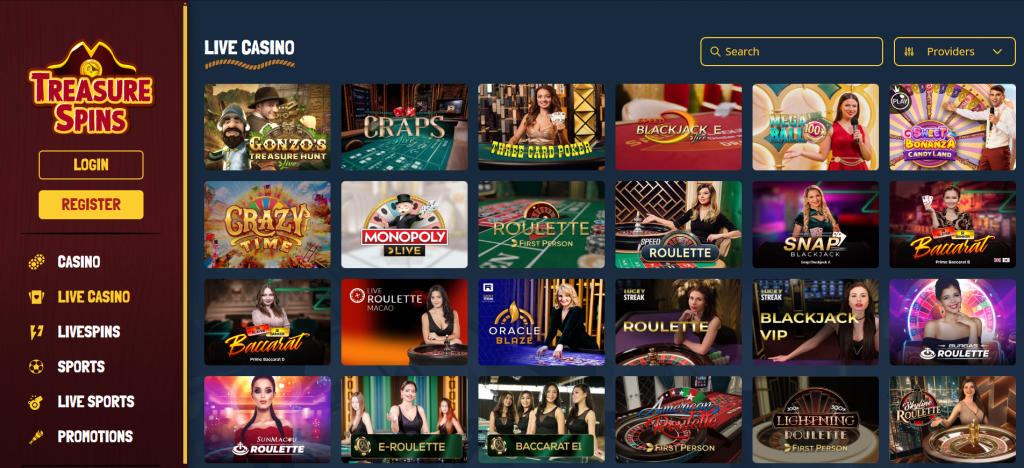 Treasure Spins Casino Live